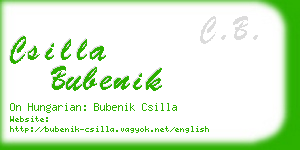 csilla bubenik business card